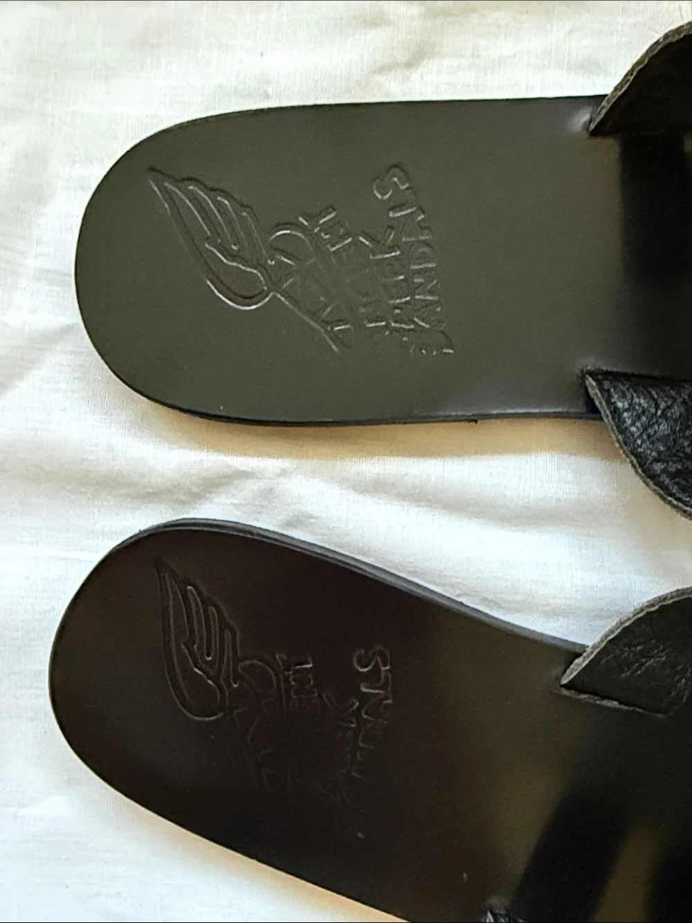Ancient Greek Sandals black pony hair slides size 37